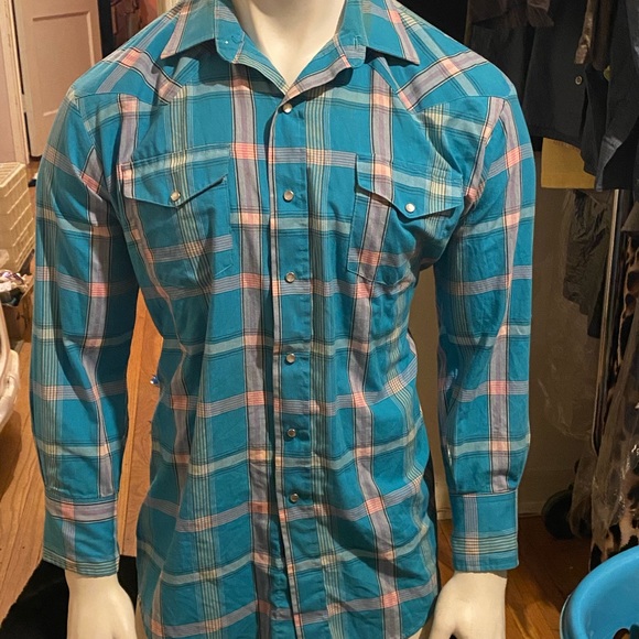 ⚡️Vtg. Gold collection by Karman Plaid  button up - Picture 4 of 9